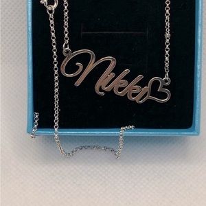 S925 Initial Pendant Necklace, Nikki